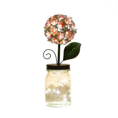 ULTIMATE INNOVATIONS Lighted Hydrangea Jar Pink 3097